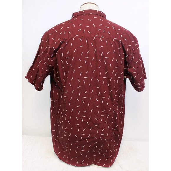 Carbon Men XXL Red Button Harry Shirt Lighting Bolt Pattern Short Sleeve - Picture 4 of 7